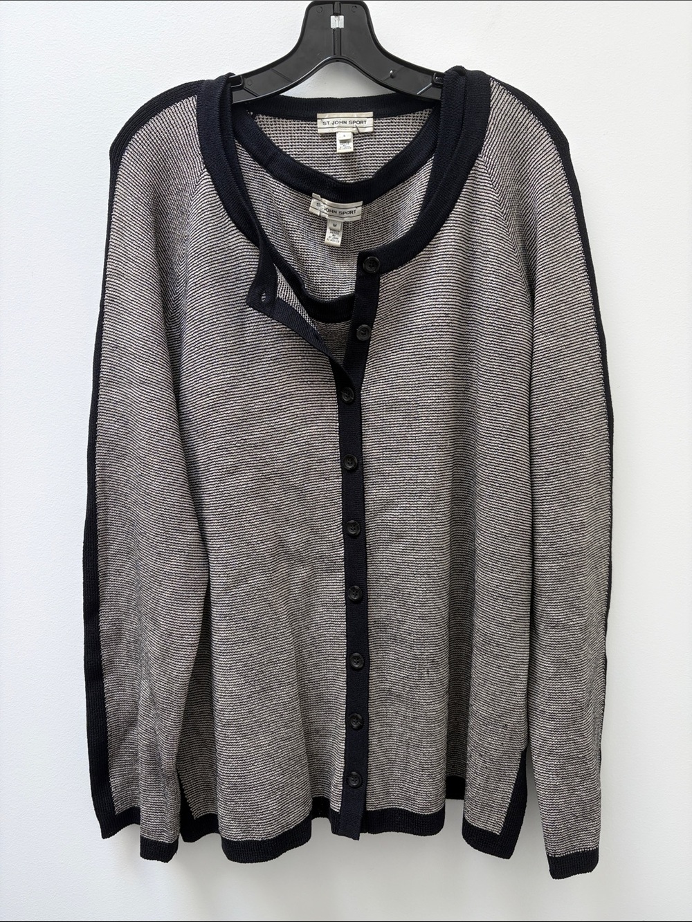 St. John Sport Vintage Santana Knit Sweater Twin Set (Tank and Csrdigan) 2-Pc